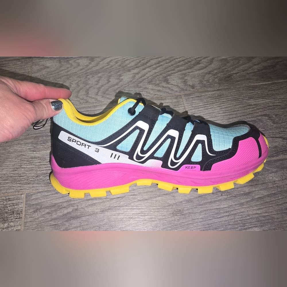 Women’s Light Blue and Pink Athletic Shoe